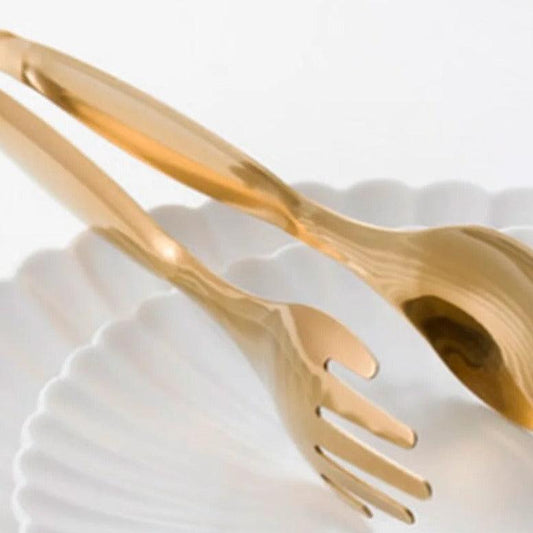 Gold serving tongs. gratefully gifted Christchurch new zealand 